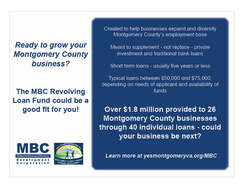 Graphic describing MBC Revolving Loan Fund with same info given in text below image